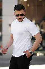 Ağaç Kabuğu Desenli Kısa Kollu T-Shirt