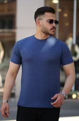 Ağaç Kabuğu Desenli Kısa Kollu T-Shirt