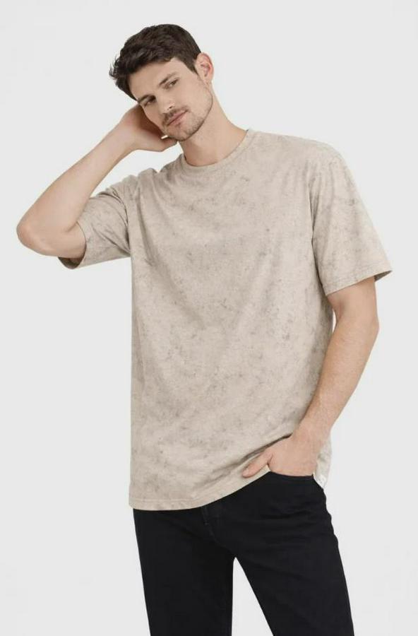 Asit Yıkama Bisiklet Yaka Kısa Kollu Oversize T-Shirt Tişört