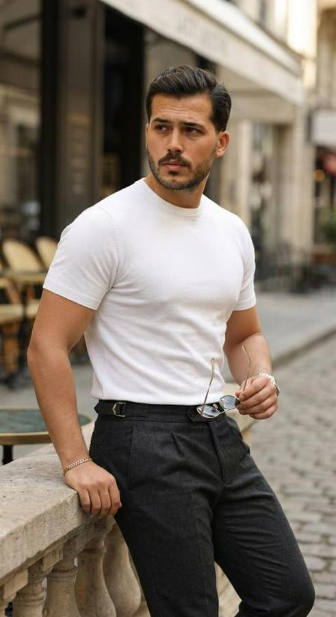 Basic Bisiklet Yaka Kısa Kollu Triko Tişört