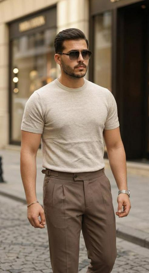 Basic Bisiklet Yaka Kısa Kollu Triko Tişört