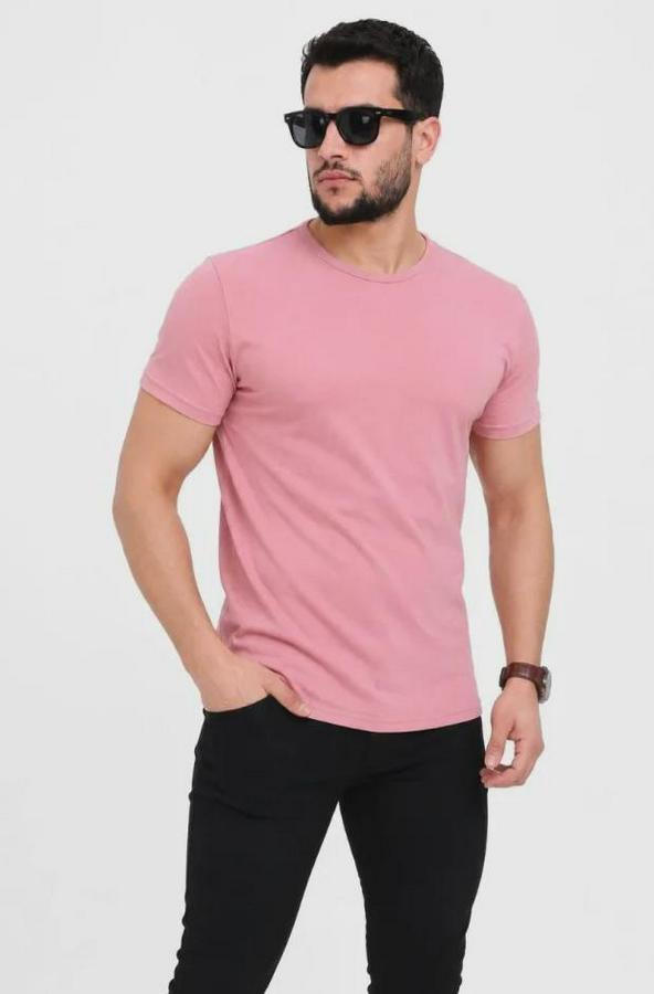 Basic Tişört Bisiklet Yaka Kısa Kol Günlük Yazlık Slim Fit T-Shirt