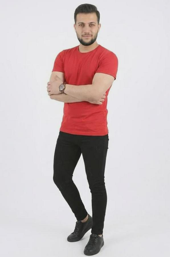 Basic Tişört Bisiklet Yaka Kısa Kol Günlük Yazlık Slim Fit T-Shirt