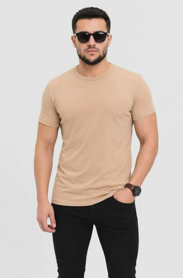 Basic Tişört Bisiklet Yaka Kısa Kol Günlük Yazlık Slim Fit T-Shirt