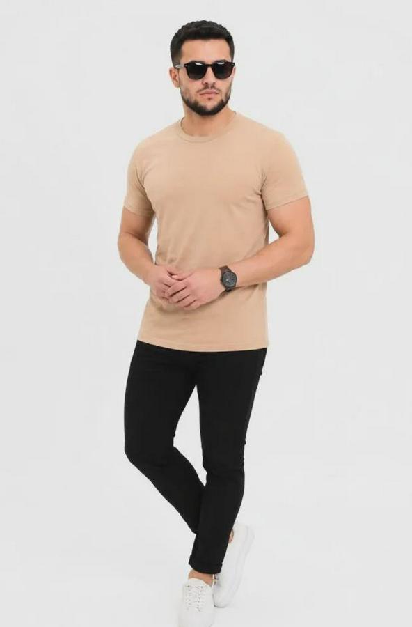 Basic Tişört Bisiklet Yaka Kısa Kol Günlük Yazlık Slim Fit T-Shirt