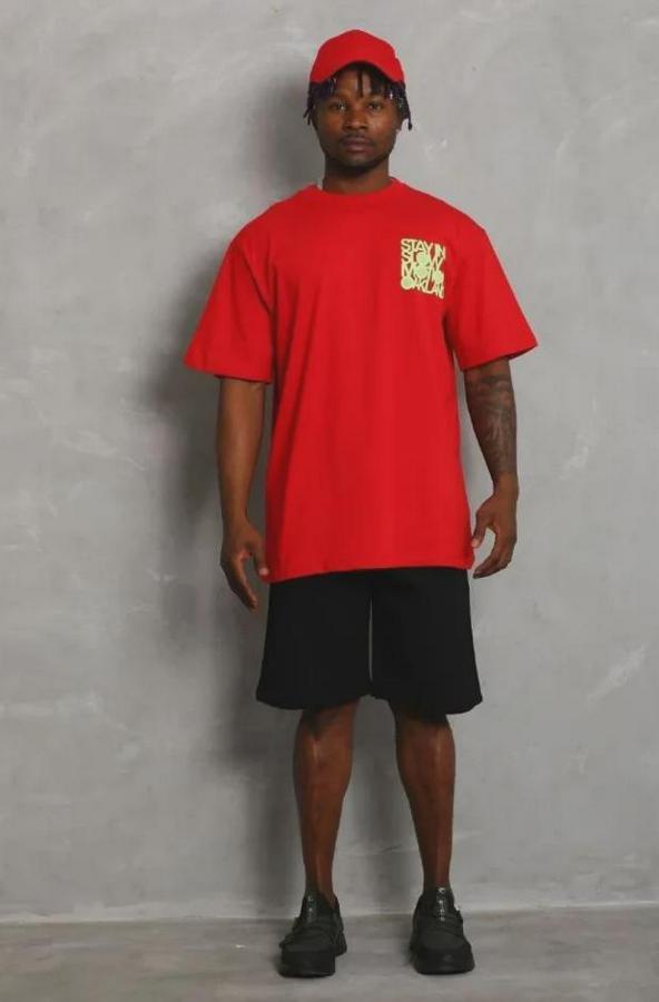 Baskılı T-Shirt Kısa Kol Bisiklet Yaka Regular Fit Rahat Kalıp Günlük Tişört