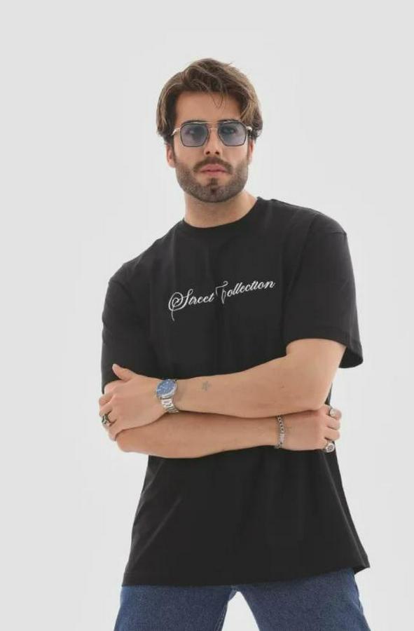 Baskılı T-Shirt Kısa Kol Bisiklet Yaka Regular Fit Rahat Kalıp Günlük Tişört