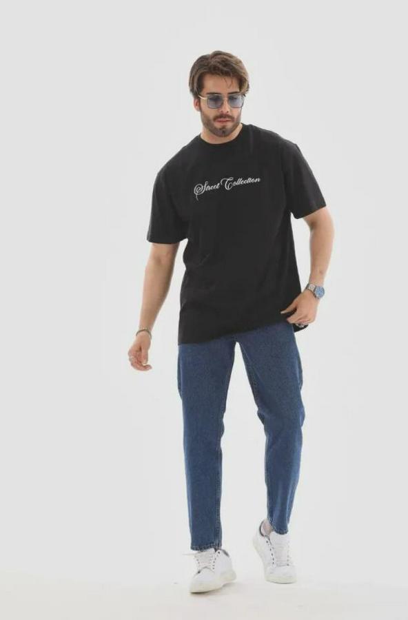 Baskılı T-Shirt Kısa Kol Bisiklet Yaka Regular Fit Rahat Kalıp Günlük Tişört