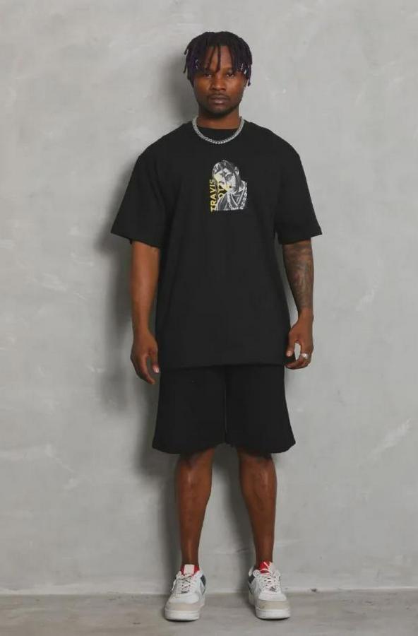 Baskılı T-Shirt Kısa Kol Bisiklet Yaka Regular Fit Rahat Kalıp Günlük Tişört