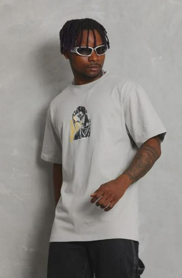 Baskılı T-Shirt Kısa Kol Bisiklet Yaka Regular Fit Rahat Kalıp Günlük Tişört