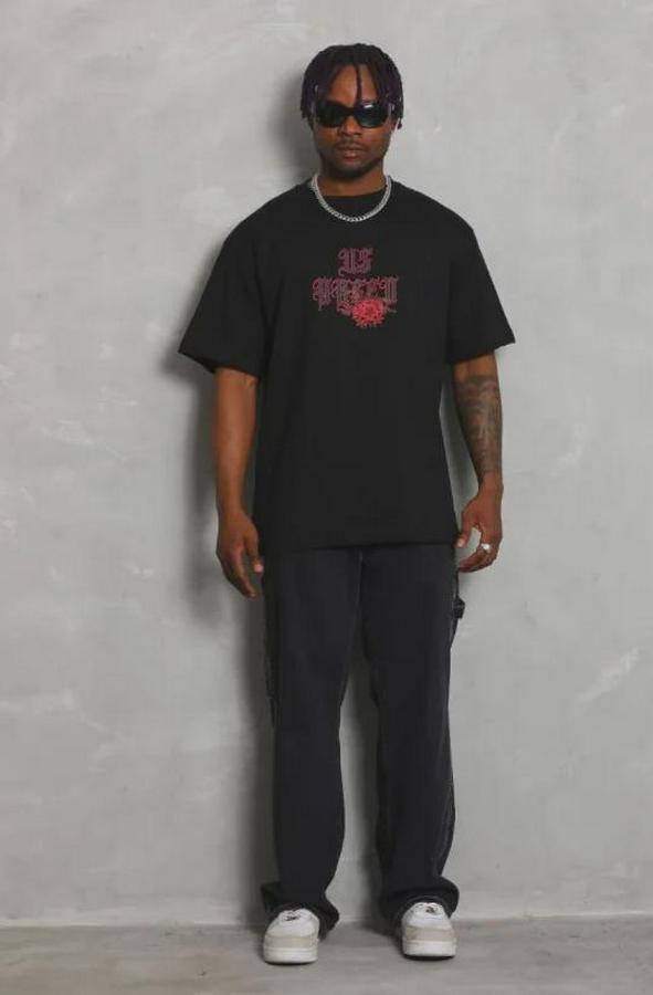 Baskılı T-Shirt Kısa Kol Bisiklet Yaka Regular Fit Rahat Kalıp Günlük Tişört