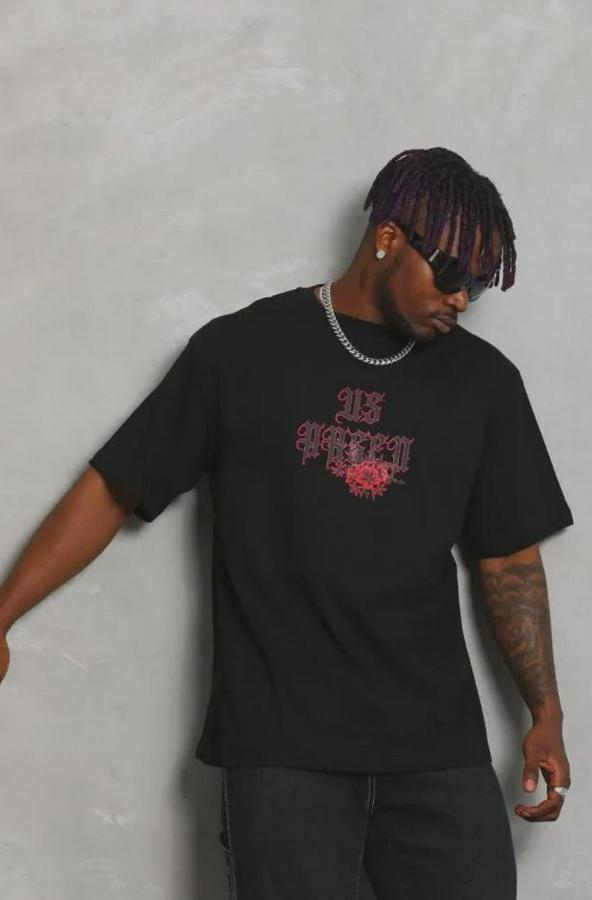 Baskılı T-Shirt Kısa Kol Bisiklet Yaka Regular Fit Rahat Kalıp Günlük Tişört