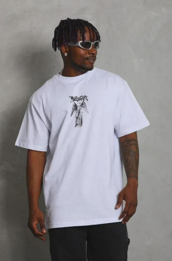 Baskılı T-Shirt Kısa Kol Bisiklet Yaka Regular Fit Rahat Kalıp Günlük Tişört