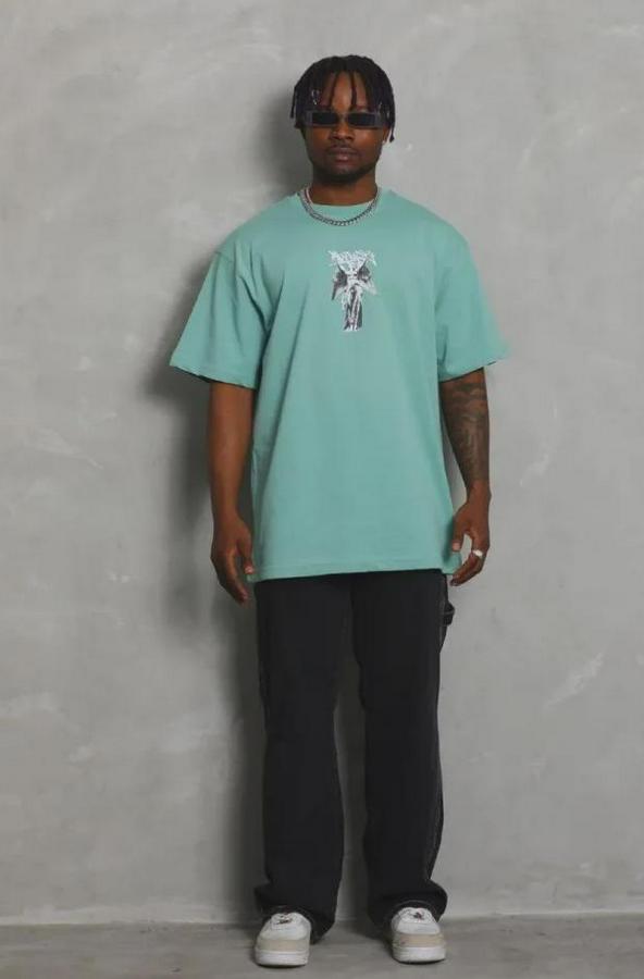 Baskılı T-Shirt Kısa Kol Bisiklet Yaka Regular Fit Rahat Kalıp Günlük Tişört