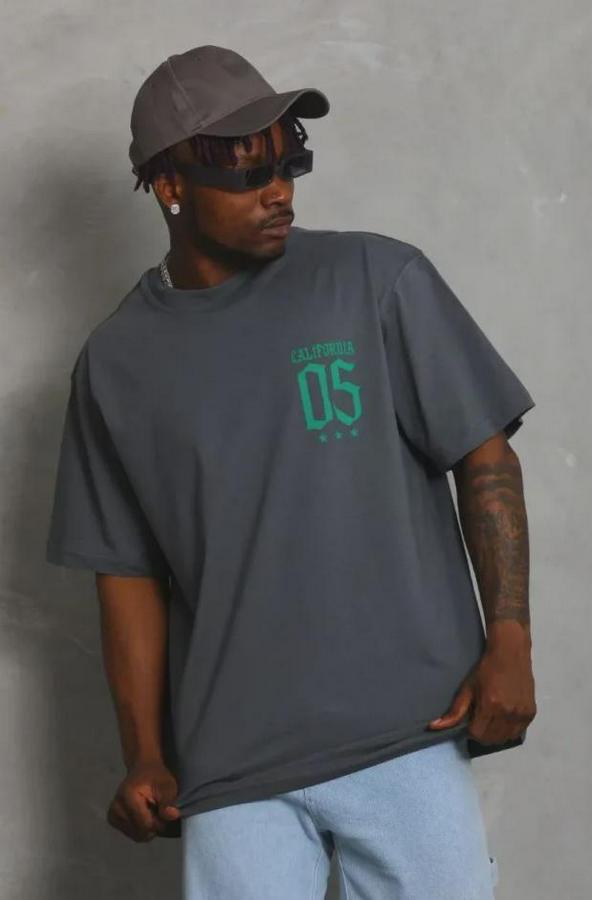 Baskılı T-Shirt Kısa Kol Bisiklet Yaka Regular Fit Rahat Kalıp Günlük Tişört