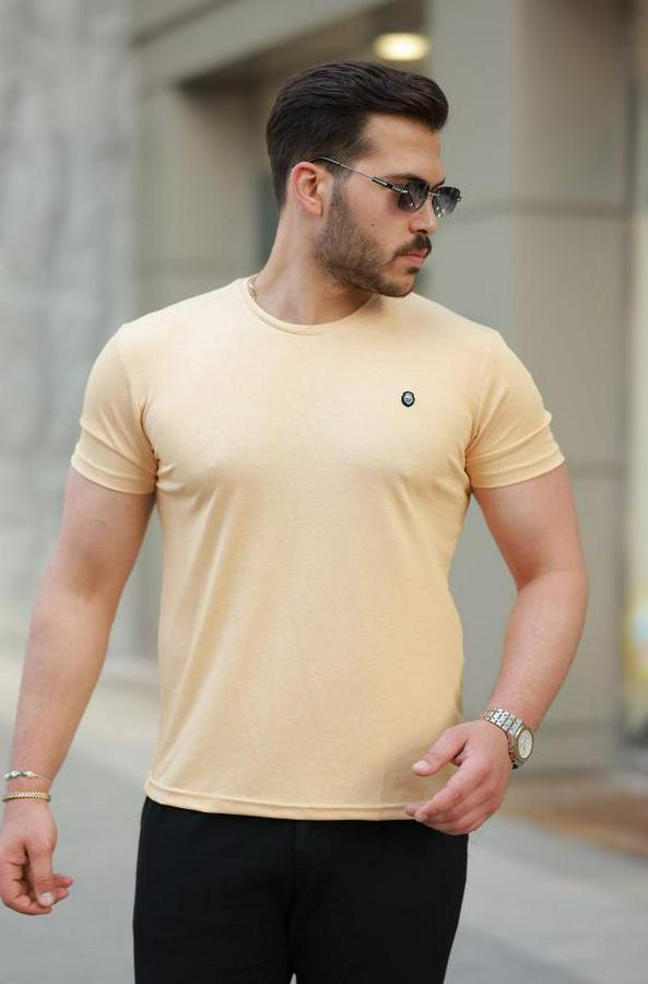 Bisiklet Yaka Arma Detaylı Basic Kısa Kollu Tişört