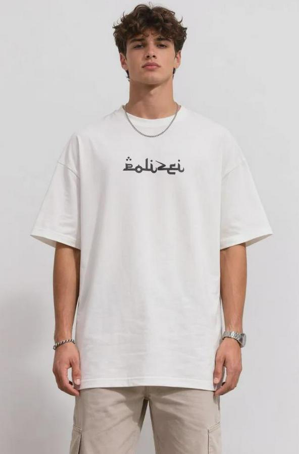 Bisiklet Yaka Baskılı Kısa Kollu Tişört Streetwear Günlük Basic Pamuklu T-Shirt