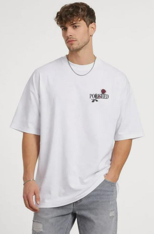 Bisiklet Yaka Baskılı Kısa Kollu Tişört Streetwear Günlük Basic Pamuklu T-Shirt