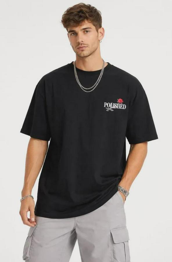 Bisiklet Yaka Baskılı  Kısa Kollu Tişört Streetwear Günlük Basic Pamuklu T-Shirt