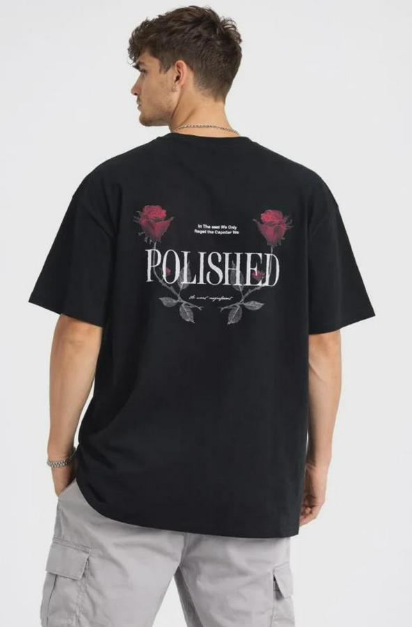 Bisiklet Yaka Baskılı  Kısa Kollu Tişört Streetwear Günlük Basic Pamuklu T-Shirt