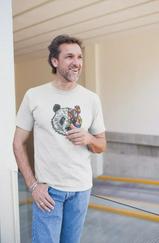 Bisiklet Yaka Baskılı Oversize T-Shirt