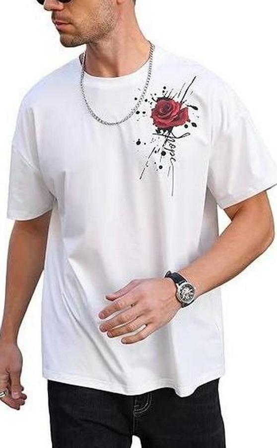 Bisiklet Yaka Kısa Kol Baskılı T-Shirt