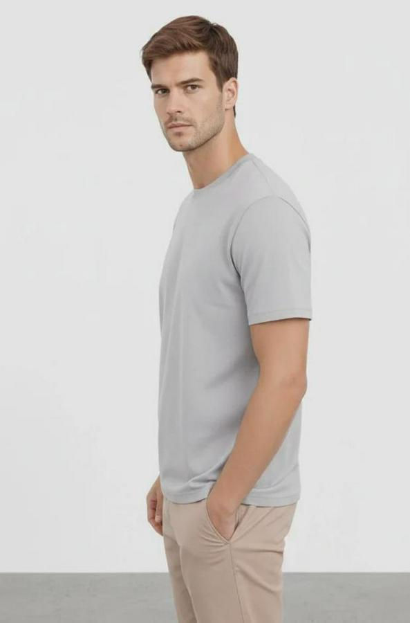 Bisiklet Yaka Tişört Regular Kalıp Basic Pamuklu Günlük Kullanım T-Shirt