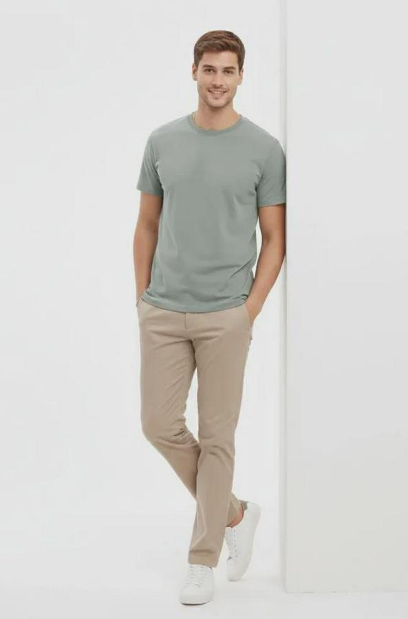 Bisiklet Yaka Tişört Regular Kalıp Basic Pamuklu Günlük Kullanım T-Shirt