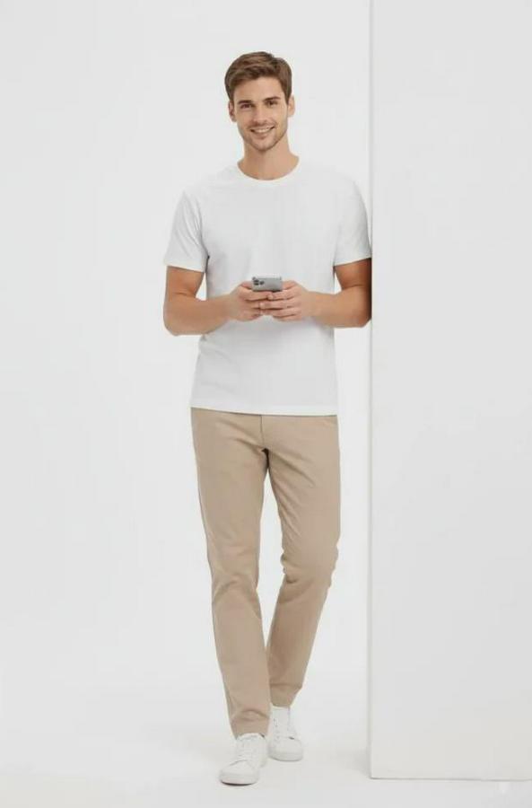 Bisiklet Yaka Tişört Regular Kalıp Basic Pamuklu Günlük Kullanım T-Shirt