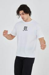 Bisiklet Yakalı Baskılı T-Shirt