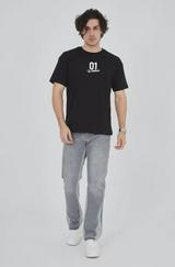 Bisiklet Yakalı Baskılı T-Shirt