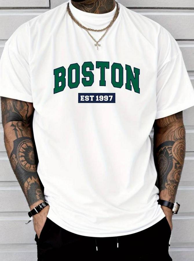 Boston Baskılı Süprem T-Shirt
