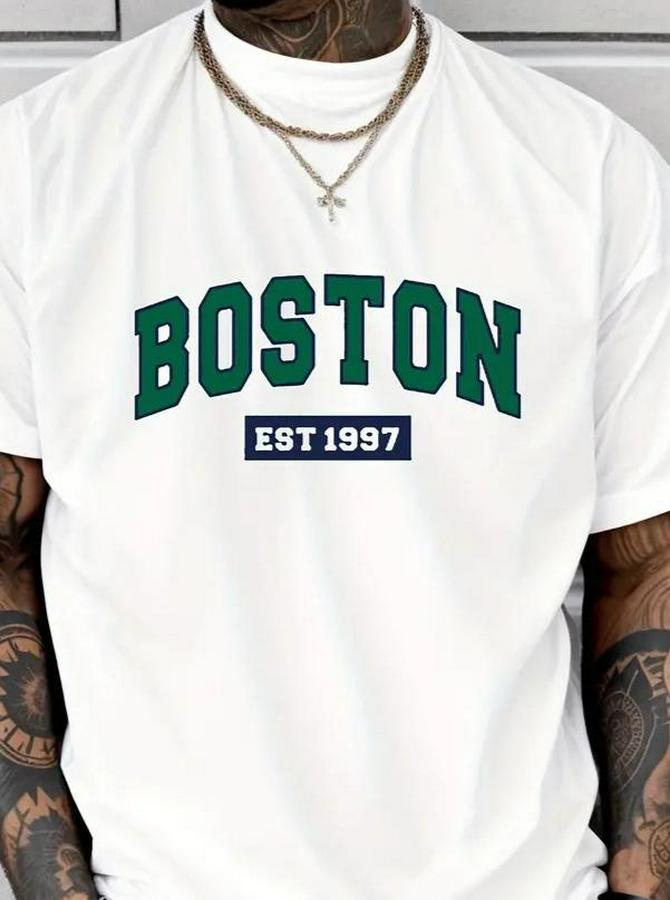 Boston Baskılı Süprem T-Shirt