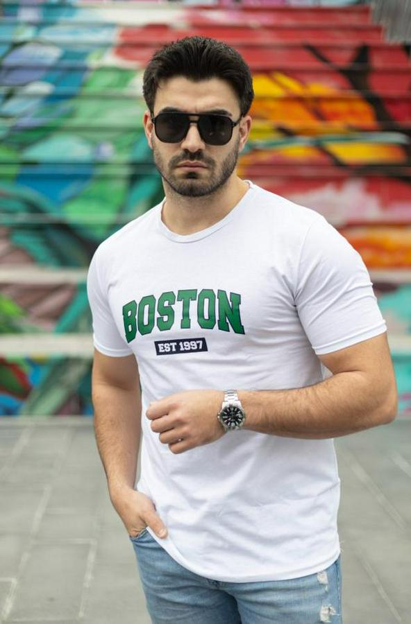Boston Baskılı Süprem T-Shirt