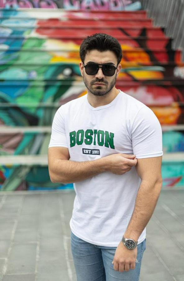 Boston Baskılı Süprem T-Shirt