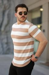 Çift Renk Pamuklu Örme Kumaş Kısa Kollu T-Shirt