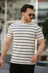 Çizgili Kısa Kollu T-Shirt