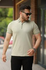 Fermuarlı Yaka Kısa Kollu Tişört