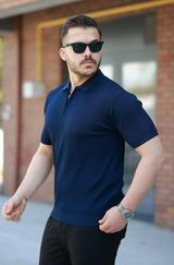 Fermuarlı Yakalı Kısa Kollu Tshirt