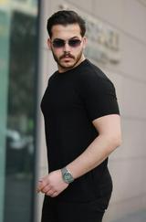 Kısa Kollu Baklava Desenli T-Shirt