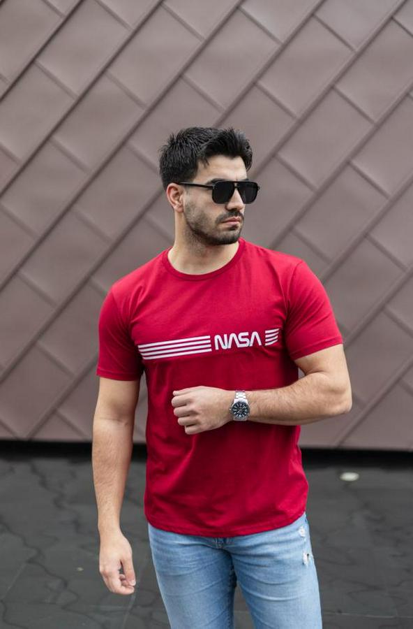 Kısa Kollu Nasa Baskı Basic T-Shirt