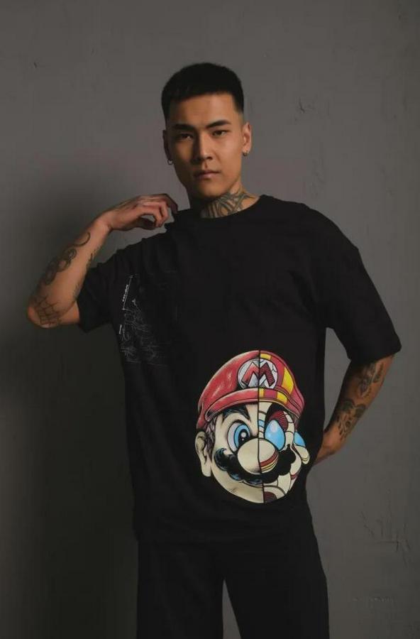 Mario Baskılı Oversize T-Shirt