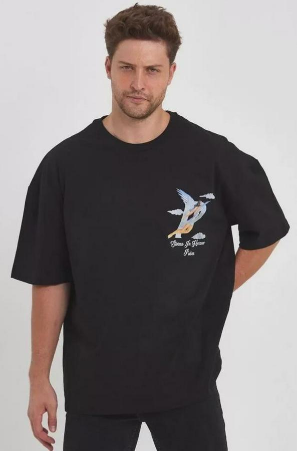 Melek Baskılı Oversize T-Shirt