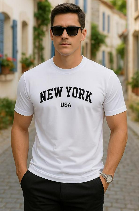 New York Baskılı Süprem T-Shirt