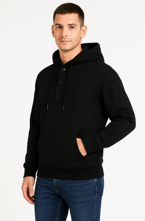 Ovarsize Kapüşonlu Swetshirt Kanguru Çepli Cıtcıtlı 3 Iplik Şardonlu Hoodie