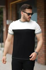 Parçalı Renk Kısa Kollu Tişört