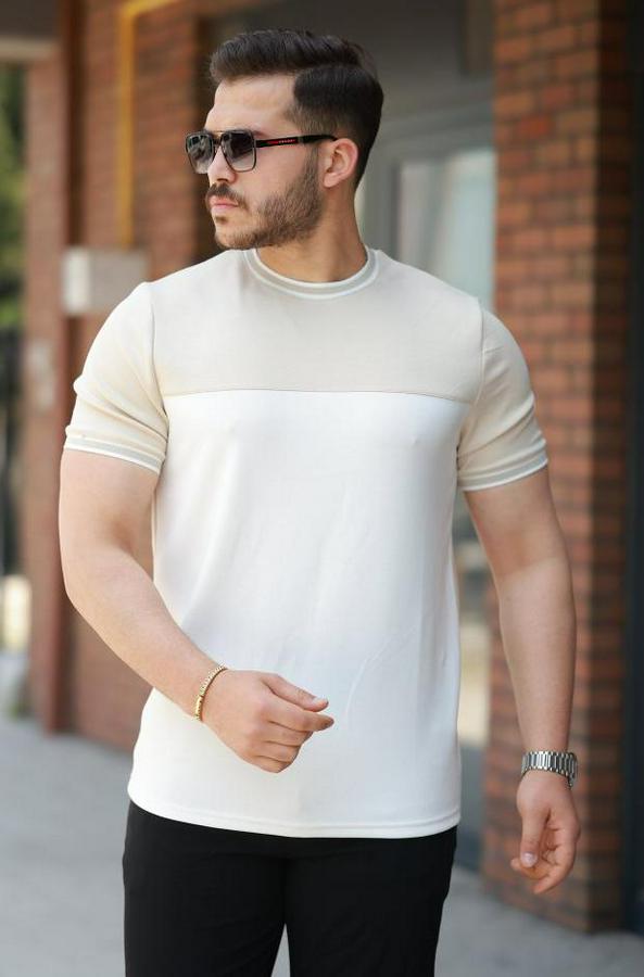 Parçalı Renk Kısa Kollu Tişört
