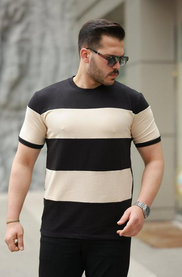 Parçalı Renk Kısa Kollu Tişört
