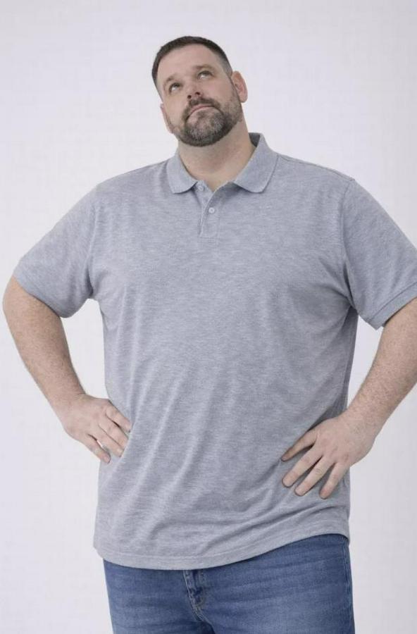 Pike Kumaş Düğmeli Yaka Battal Büyük Beden Günlük Kısa Kol Tişört T-Shirt
