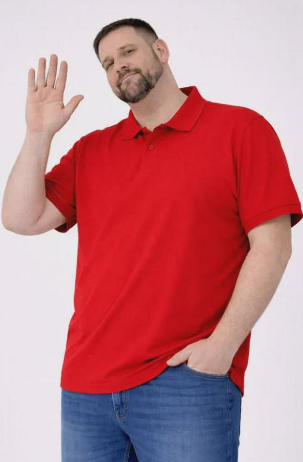 Pike Kumaş Düğmeli Yaka Battal Büyük Beden Günlük Kısa Kol Tişört T-Shirt